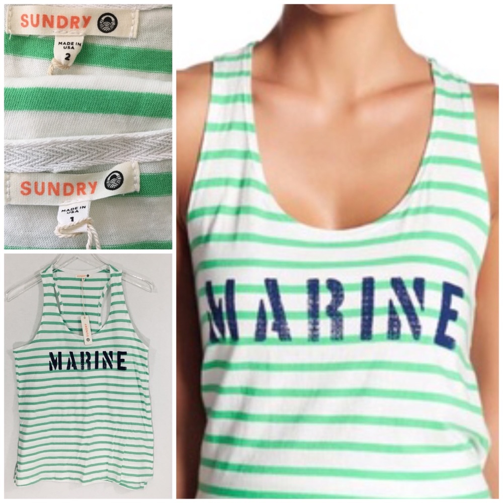 Sundry ‘Marine’ Striped Tank. Small & Medium.